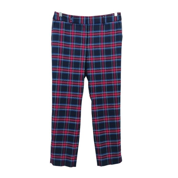 Talbots Hampshire Ankle Pants Tartan Plaid 8P Straight Leg Wool Blend Officecore - Picture 1 of 14